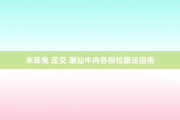 米菲兔 足交 潮汕牛肉各部位服法指南