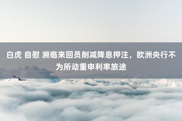 白虎 自慰 濒临来回员削减降息押注，欧洲央行不为所动重申利率旅途