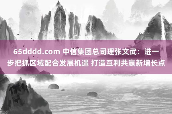 65dddd.com 中信集团总司理张文武：进一步把抓区域配合发展机遇 打造互利共赢新增长点