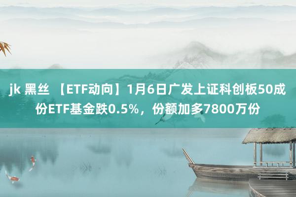 jk 黑丝 【ETF动向】1月6日广发上证科创板50成份ETF基金跌0.5%，份额加多7800万份