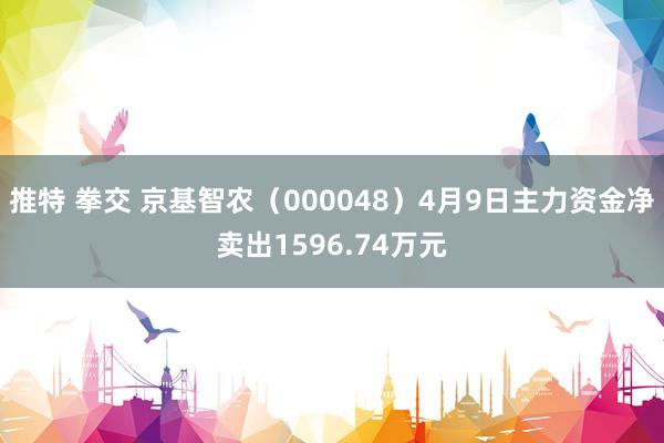 推特 拳交 京基智农（000048）4月9日主力资金净卖出1596.74万元